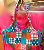 Disney Park Mickey Mouse Deep Color Patchwork Hobo Purse NEW