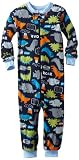 Gerber Baby-Boys Infant 1 Piece Unionsuit Dino Talk Pajama, Navy Blue/Green, 18 Months