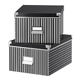 A4 Paper Storage Boxes With Lid (Width 28cm X Depth 35cm X Hight 18cm) White and Black - Pack of 4