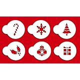 Designer Stencils C073 Holiday Cupcake and Cookie Stencil Tops, Beige/semi-transparent
