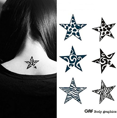 GeAiFei Waterproof High Quality Temporary Tattoo Sticker "Leopard Pentagram" -6.5*11.5 cm