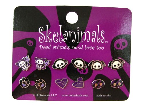 Click here to buy Loungefly Skelanimals Purple Paw Earrings Pack -- 6 pairs !! 08 Newest Item * by Loungefly.