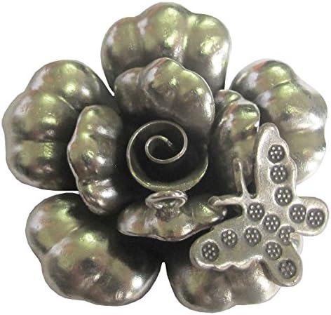 "ThaiSilverJewely"WEIGHT APPROX. 15.87 GRAMS BEAUTIFUL GENUINE FLOWER &amp; SMALL BUTTERFLY FLOWER SIZE 40x40 MM. REALLY NICE FLOWER PENDANT WITH RING FOR SMALL BUTTERFLY (KAREAN PENDANT BOX 5-2)