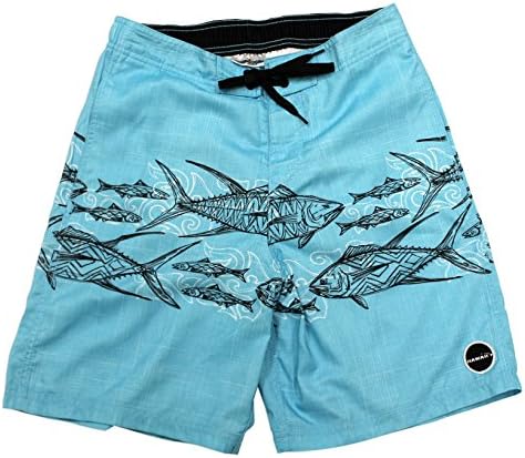 Maui Clothing Men's Evolve Ahi Print Boardshorts (Large, Blue)