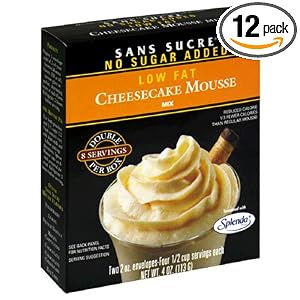 Sans Sucre Sugar-Free Low-Fat Cheesecake Mousse Mix, 4-Ounce Packages (Pack of 12) by San Sucre