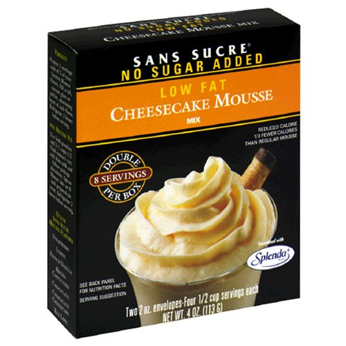 Sans Sucre Sugar-Free Low-Fat Cheesecake Mousse Mix, 4-Ounce Packages (Pack of 12) by San Sucre