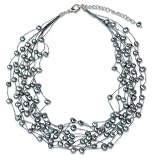 Pearl choker, 'Purple Web of Beauty' 1.6" W 14.2" L