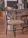 2 Dark Distress Wood w/Antique Brown Metal Finish Dining Side Chairs/Chair