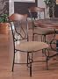 2 Dark Distress Wood w/Antique Brown Metal Finish Dining Side Chairs/Chair