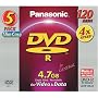 Panasonic 4.7GB DVD-Rs (5-Pack) (LM-RF120LU5)