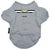 Designer Dog T-Shirt - San Diego Chargers Dog T-Shirt - Officially Licensed by the NFL - Grey - X-Large (XL)