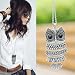 Lovely Bronze Textured Owl Pendant Long Necklace (Silver)