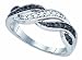 Ladies 10K White Gold .26ct Black and White Diamond Fashion Wedding Band