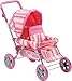 Deluxe Doll Twin Stroller Adjustable Handle Foldable High Quality Performance