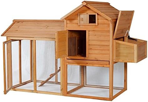 Deluxe Large Wooden Chicken Coop Rabbit Hutch Hen House Double Pet Cage Backyard