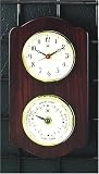 Nautical French Weathermasters Brass Clock and Tide Clock on Ash Wood