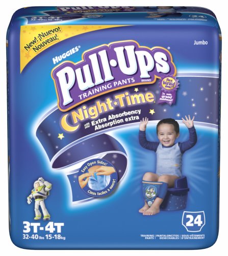 Pull-Ups Night*Time Pants, Size 3T-4T Boy, Four - 24 Count Jumbo Packs (96 Training Pants)