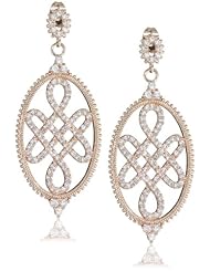Freida Rothman Belargo Jewelry "Blush" Collection Rose Long Love Knot Signet Earrings