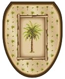 Toilet Tattoos TT-1020-O Bahamas Breeze Decorative Applique for Toilet Lid, Elongated