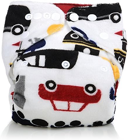 Breathable Adjustable Microfleece One Size Cloth Diapers, Car Printed