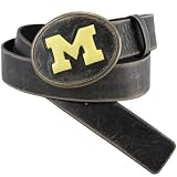 Fossil Michigan Wolverines Collegiate Logo Plaque Belt