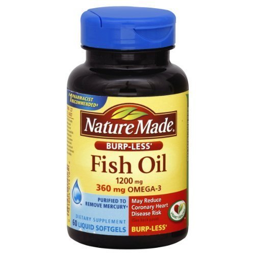 Nature Made Burp-less Fish Oil 1200mg, Omega-3 360mg, 60 Liquid Softgels Nature Made Burp-less Fish Oil 1200mg, Omega-3 360mg, 60 Liquid Softgels