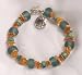 Amber, Turquoise and Recycled Glass Bracelet