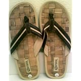 Corona Extra Square Straw Weave Leather Strap Mens Sandals