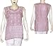 Womens Blouse Cotton Sleeveless Top Shirt Chikan Embroidery Size L