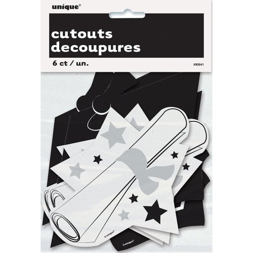 Mini Paper Cutout Graduation Decorations, Assorted 6ct