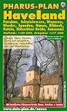 Produkt-Bild: Pharus-Plan Havelland: Potsdam, Schwielowsee, Wannsee, Werder, Spandau, Nauen, Ribbeck, Ketzin, D&ouml;beritzer Heide, Sanssouci, Ma&szlig;stab 1 : 40 000, ... Pl&auml;nen von Ketzin, Nauen, Potsdam u. Spandau.
