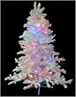 4.5' Pre-Lit Flocked White Spruce Artificial Christmas Tree - Multi LED Lights