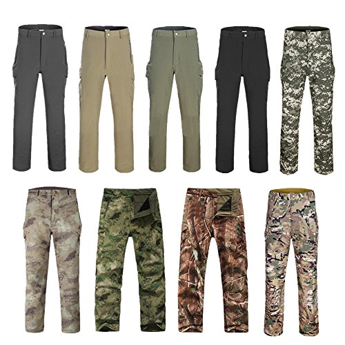 BININBOX Men's Military Hunting Pant Water Resistant Fleece Softshell Trousers