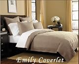 Emily 200T Cotton Queen Quilted Coverlet Set Taupe