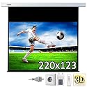 220 x 124 cm (253 cm Diagonale) Profi Motorleinwand von ULTRALUXX &copy; im 16:9 Format (1:1,4:3,21:10 stufenlos einstellbar)-- Beamer Motorleinwand mit IR Fernbedienung + Wandschalter f&uuml;r Full HD, HDTV, 3D ready - Amazon Edition
