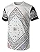 URBANCREWS Mens Hipster Hip Hop Paisley Crewneck Graphic T-shirt