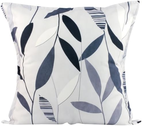 Platinum grey and black leaf euro sham