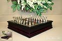 Grace 12" Chess Set in Solid Hard Wood and Metal Pieces