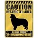 New  Caution : Restricted Area . Border Collie Monitoring  Parking Sign Dog
