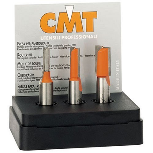CMT 811.501.11 3-Piece Plywood Groove 1/2-Inch Shank Router Bit Set