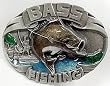 Largemouth Bass Fishing Enamel Pewter Buckle