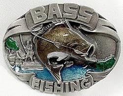 Largemouth Bass Fishing Enamel Pewter Buckle