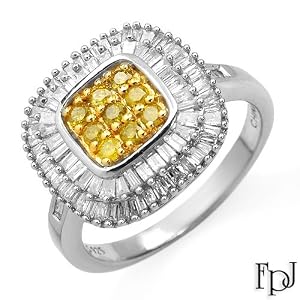Ring With 0.85ctw Genuine Diamonds 925 Sterling silver- Size 7 (Size 6)