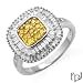 Ring With 0.85ctw Genuine Diamonds 925 Sterling silver- Size 7 (Size 6)
