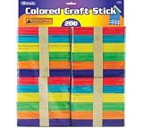 BAZIC Colored Craft Sticks, Assorted, 200 Per Pack (3432-48P)