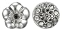 Pilgrim Damen-Snap Druckknopf 2'er Set aus der Serie Snap versilbert, schwarz 43122-0011
