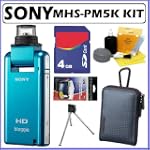 Sony MHS-PM5K/L bloggie Mobile 5MP HD Snap 360 Video Camera (Blue) with 4x Digital Zoom mhspm5l mhspm5kl + 4GB Accessory Kit $204.95