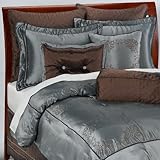9 PC. ELEGANT OVERSIZED COMFORTER SET EMBROIDERED W/ MATCHING EURO SHAMS AN ....