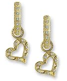 Lazy Heart Pave Diamond Earring Charm in yellow gold by Zasha Signature Jewelry