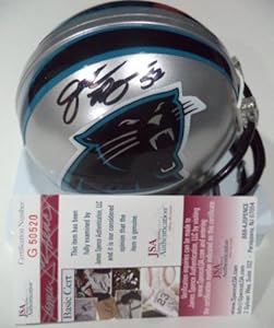 Jon Beason Carlonia Panthers Signed Autograph Riddell Mini Helmet JSA COA G50520